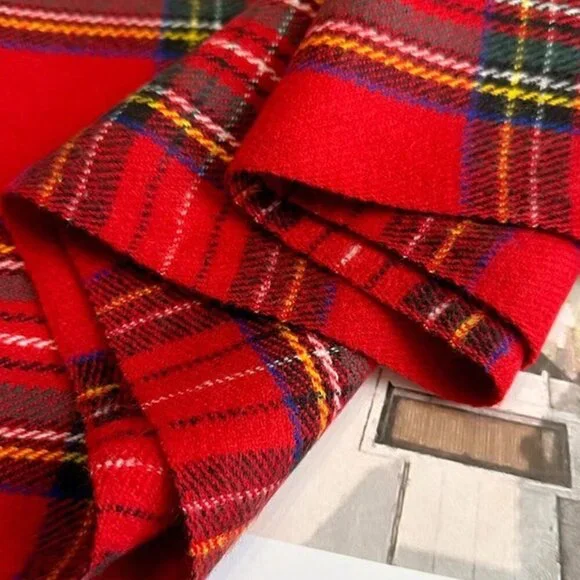 Red Collegiate Women's Plaid Faux Cashmere Scarf